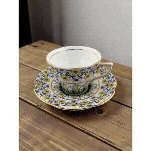 Rosina Daisies Bone China Tea Cup and Saucer 1950s England #4966